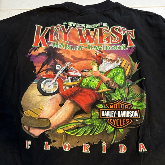 Key West Harley Davidson Santa Tee - Picture 1 of 6